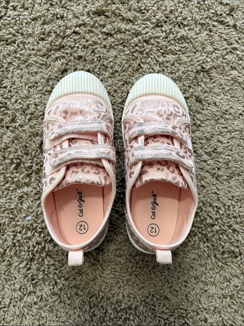 Cat & Jack Pink Leopard Print Hook-and-Loop Sneakers - Picture 5 of 5